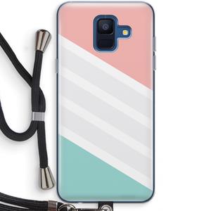 CaseCompany Strepen pastel: Samsung Galaxy A6 (2018) Transparant Hoesje met koord