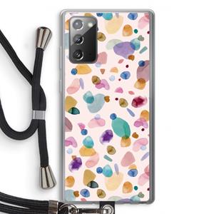 CaseCompany Terrazzo Memphis Pink: Samsung Galaxy Note 20 / Note 20 5G Transparant Hoesje met koord