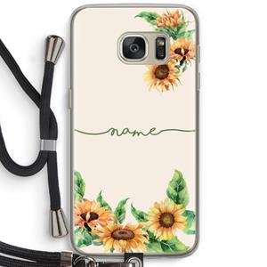 CaseCompany Zonnebloemen: Samsung Galaxy S7 Transparant Hoesje met koord