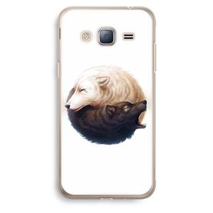CaseCompany Yin Yang Wolves: Samsung Galaxy J3 (2016) Transparant Hoesje