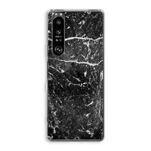CaseCompany Zwart marmer: Sony Xperia 1 III Transparant Hoesje