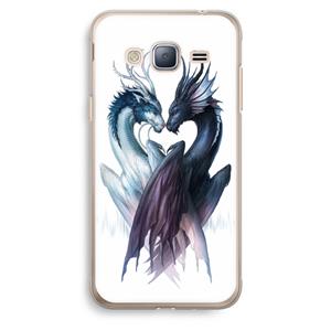 CaseCompany Yin Yang Dragons: Samsung Galaxy J3 (2016) Transparant Hoesje