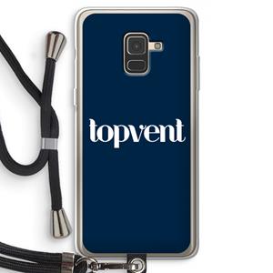 CaseCompany Topvent Navy: Samsung Galaxy A8 (2018) Transparant Hoesje met koord