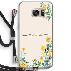 CaseCompany Gele bloemen: Samsung Galaxy S7 Transparant Hoesje met koord