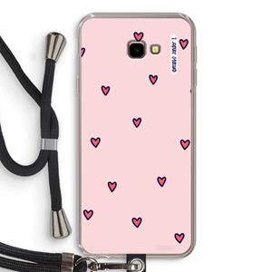 CaseCompany Hartjes: Samsung Galaxy J4 Plus Transparant Hoesje met koord