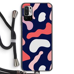 CaseCompany Memphis Shapes Pink: Xiaomi Redmi Note 10 5G Transparant Hoesje met koord