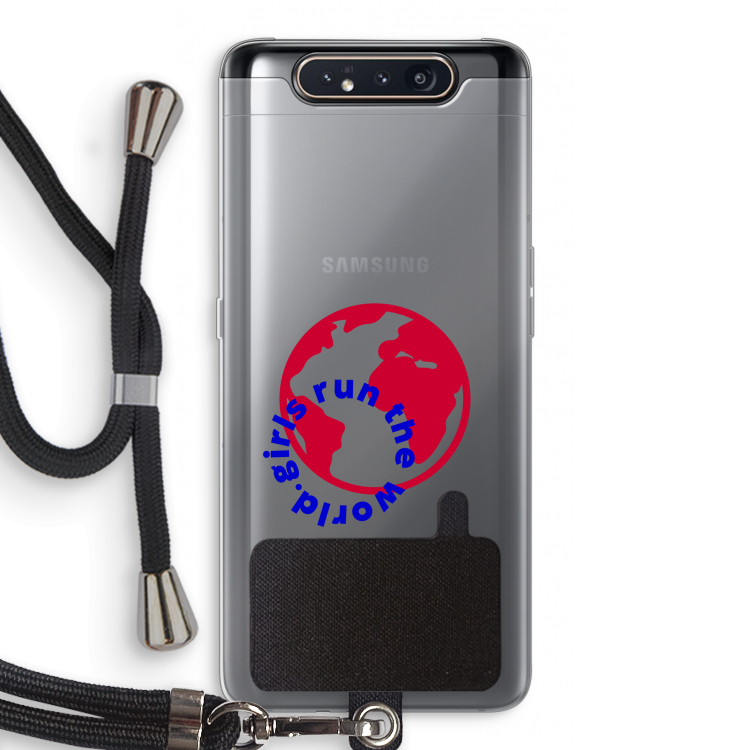 CaseCompany Run The World: Samsung Galaxy A80 Transparant Hoesje met koord