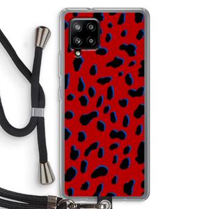 CaseCompany Red Leopard: Samsung Galaxy A42 5G Transparant Hoesje met koord