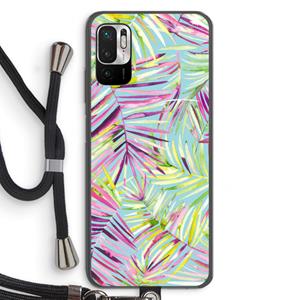 CaseCompany Tropical Palms Blue: Xiaomi Redmi Note 10 5G Transparant Hoesje met koord