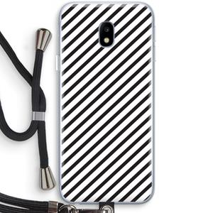 CaseCompany Strepen zwart-wit: Samsung Galaxy J3 (2017) Transparant Hoesje met koord