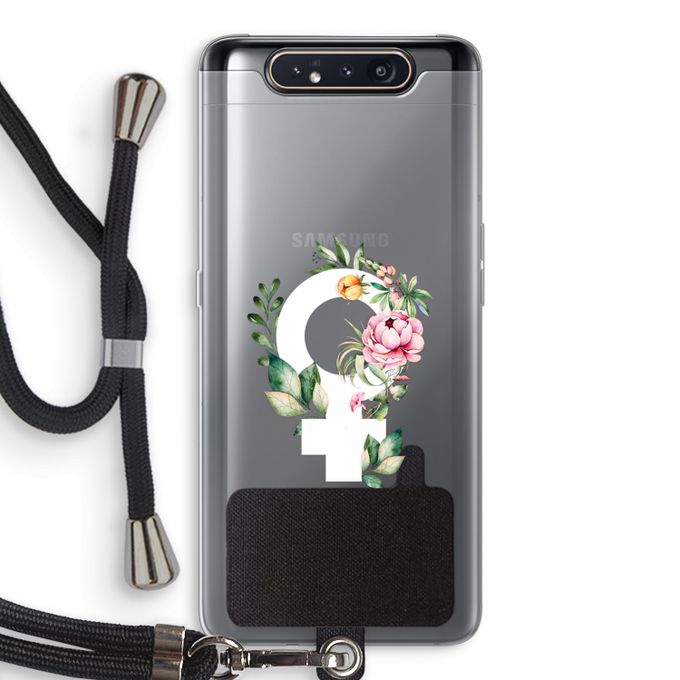 CaseCompany Venus: Samsung Galaxy A80 Transparant Hoesje met koord