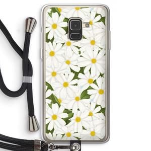CaseCompany Summer Daisies: Samsung Galaxy A8 (2018) Transparant Hoesje met koord