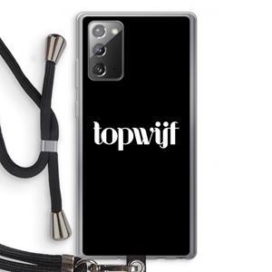 CaseCompany Topwijf Zwart: Samsung Galaxy Note 20 / Note 20 5G Transparant Hoesje met koord