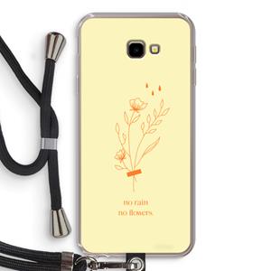 CaseCompany No rain no flowers: Samsung Galaxy J4 Plus Transparant Hoesje met koord