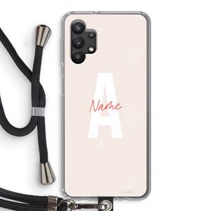 CaseCompany Strawberry Milkshake: Samsung Galaxy A32 5G Transparant Hoesje met koord