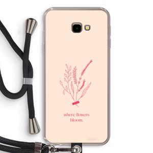 CaseCompany Where flowers bloom: Samsung Galaxy J4 Plus Transparant Hoesje met koord