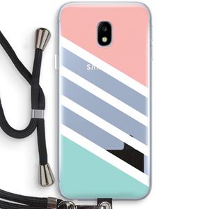 CaseCompany Strepen pastel: Samsung Galaxy J3 (2017) Transparant Hoesje met koord