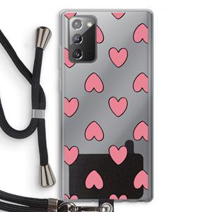 CaseCompany Ondersteboven verliefd: Samsung Galaxy Note 20 / Note 20 5G Transparant Hoesje met koord