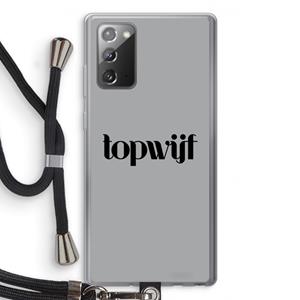 CaseCompany Topwijf Grijs Zwart: Samsung Galaxy Note 20 / Note 20 5G Transparant Hoesje met koord