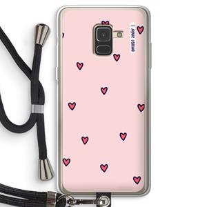 CaseCompany Hartjes: Samsung Galaxy A8 (2018) Transparant Hoesje met koord