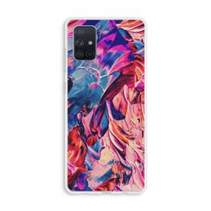 CaseCompany Pink Orchard: Galaxy A71 Transparant Hoesje