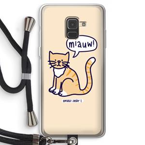 CaseCompany Miauw: Samsung Galaxy A8 (2018) Transparant Hoesje met koord