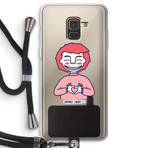 CaseCompany Hartje: Samsung Galaxy A8 (2018) Transparant Hoesje met koord