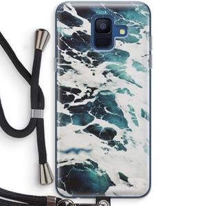 CaseCompany Golven: Samsung Galaxy A6 (2018) Transparant Hoesje met koord