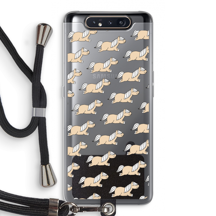 CaseCompany Ponys: Samsung Galaxy A80 Transparant Hoesje met koord