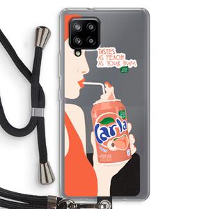 CaseCompany Peach please!: Samsung Galaxy A42 5G Transparant Hoesje met koord