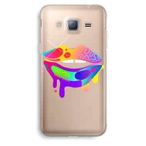 CaseCompany Lip Palette: Samsung Galaxy J3 (2016) Transparant Hoesje
