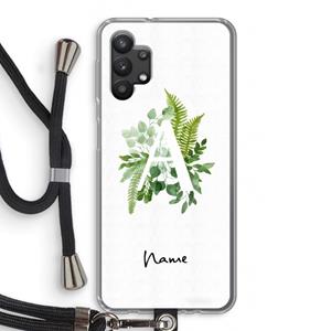 CaseCompany Green Brush: Samsung Galaxy A32 5G Transparant Hoesje met koord