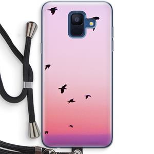 CaseCompany Fly away: Samsung Galaxy A6 (2018) Transparant Hoesje met koord