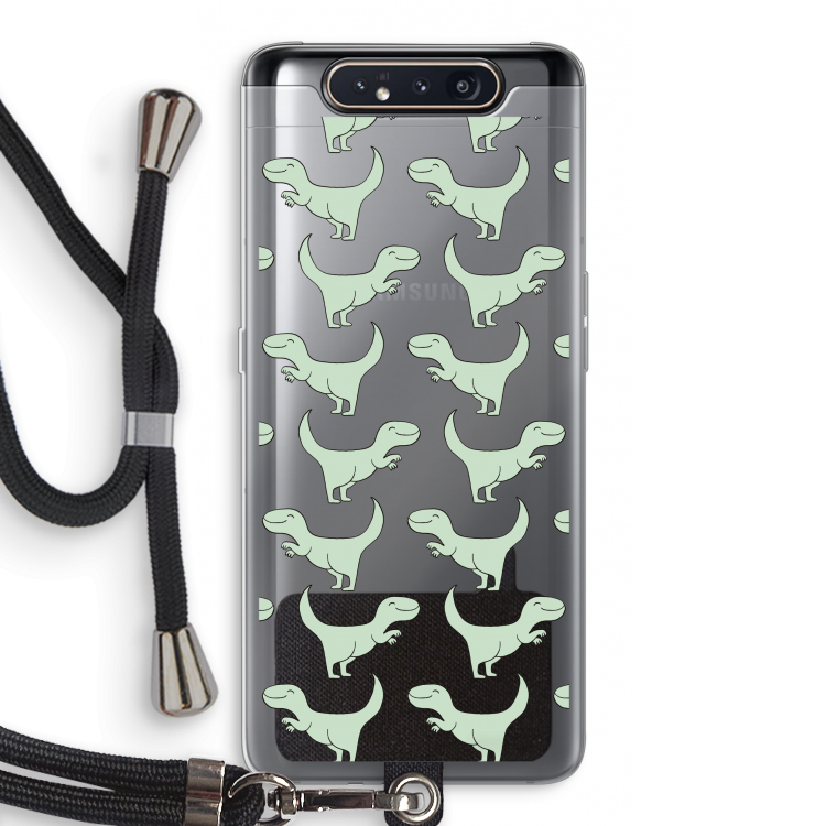 CaseCompany Dinos: Samsung Galaxy A80 Transparant Hoesje met koord