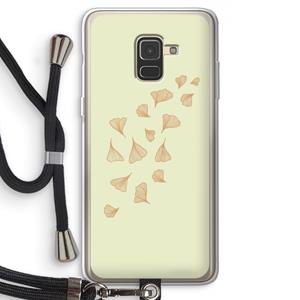 CaseCompany Falling Leaves: Samsung Galaxy A8 (2018) Transparant Hoesje met koord