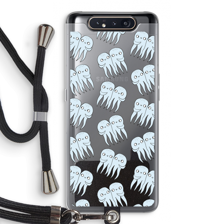 CaseCompany Octopussen: Samsung Galaxy A80 Transparant Hoesje met koord