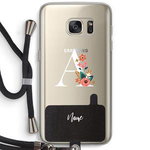 CaseCompany Pink Bouquet: Samsung Galaxy S7 Transparant Hoesje met koord