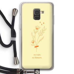 CaseCompany No rain no flowers: Samsung Galaxy A8 (2018) Transparant Hoesje met koord