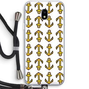 CaseCompany Musketon Anchor: Samsung Galaxy J3 (2017) Transparant Hoesje met koord