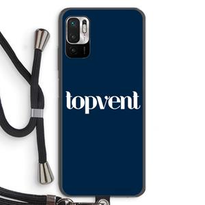 CaseCompany Topvent Navy: Xiaomi Redmi Note 10 5G Transparant Hoesje met koord