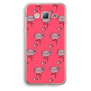 CaseCompany Flamingo: Samsung Galaxy J3 (2016) Transparant Hoesje
