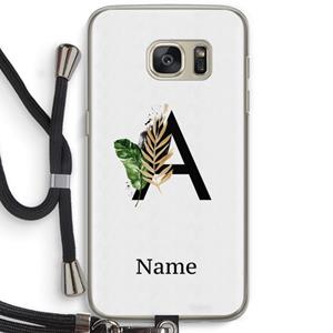 CaseCompany Charcoal Flora: Samsung Galaxy S7 Transparant Hoesje met koord