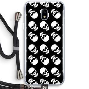 CaseCompany Musketon Skulls: Samsung Galaxy J3 (2017) Transparant Hoesje met koord