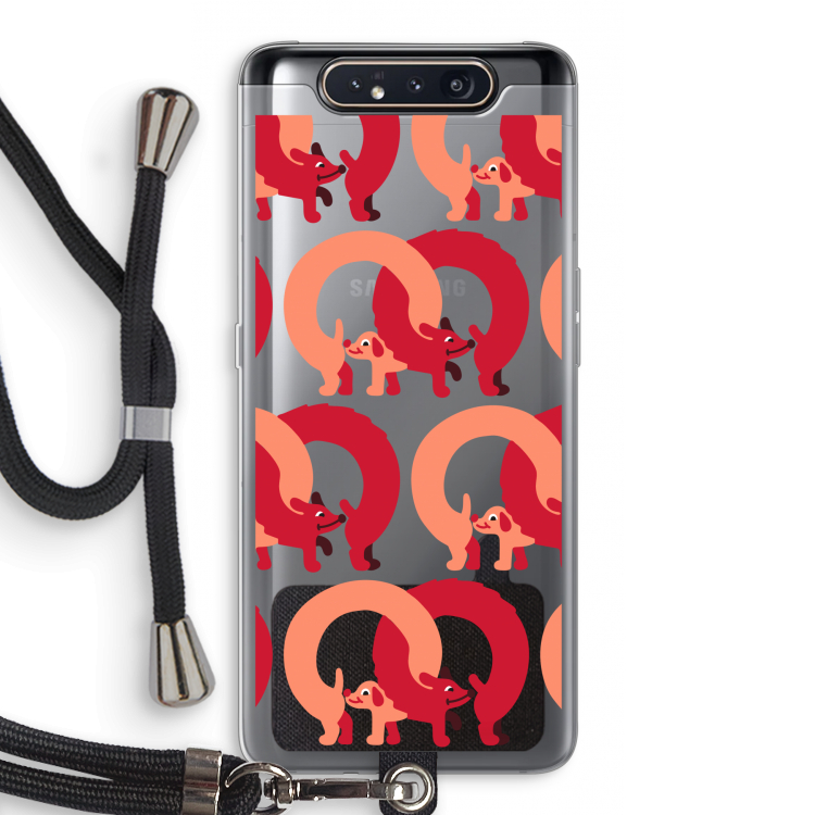 CaseCompany Dogs: Samsung Galaxy A80 Transparant Hoesje met koord