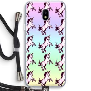 CaseCompany Musketon Unicorn: Samsung Galaxy J3 (2017) Transparant Hoesje met koord