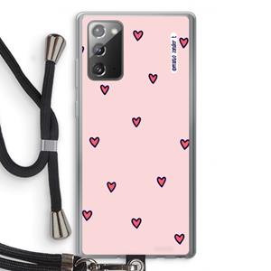 CaseCompany Hartjes: Samsung Galaxy Note 20 / Note 20 5G Transparant Hoesje met koord