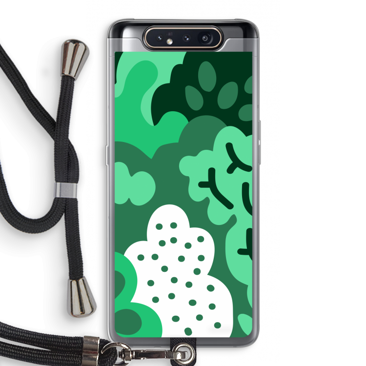CaseCompany Bushes: Samsung Galaxy A80 Transparant Hoesje met koord