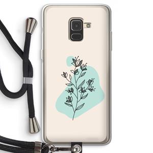 CaseCompany Violets are blue: Samsung Galaxy A8 (2018) Transparant Hoesje met koord