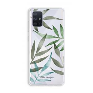 CaseCompany Tropical watercolor leaves: Galaxy A71 Transparant Hoesje
