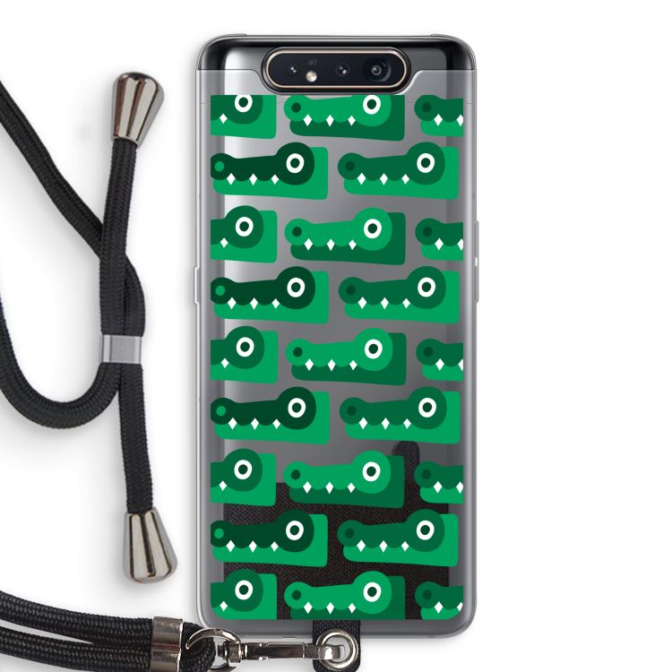 CaseCompany Crocs: Samsung Galaxy A80 Transparant Hoesje met koord